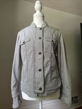 LANA LEE Y2K Cotton Blend Pinstripe Sailor Utility Grunge Punk Jacket Sz 8